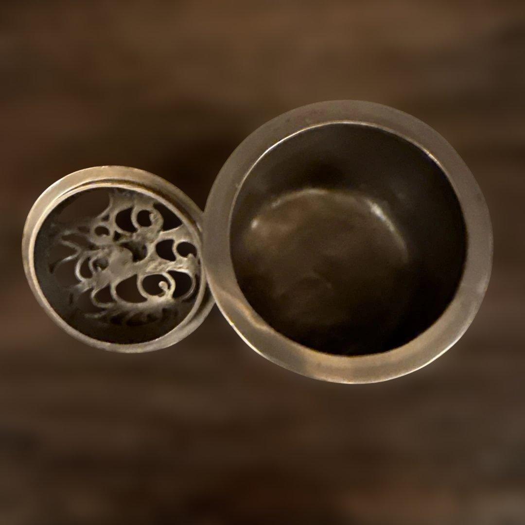 銀製香炉　高岡銅器須賀月芳　銀乃雫未使用