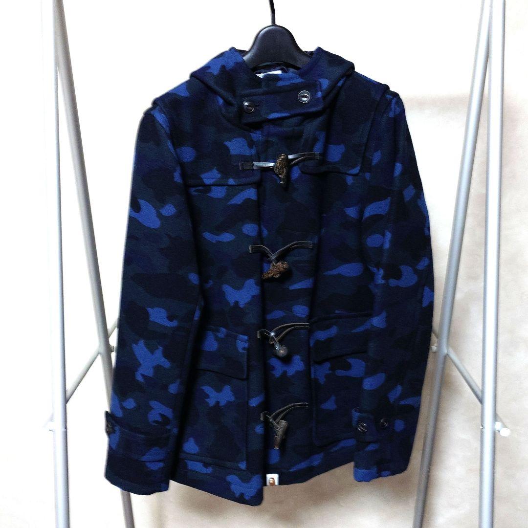 【期間限定値下げ】A BATHING APE ネイビー迷彩ダッフルコート M