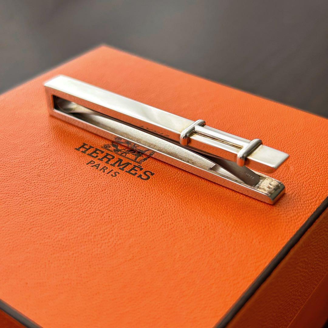 【超希少・美品】HERMES Hデザイン ネクタイピン タイバー Ag925