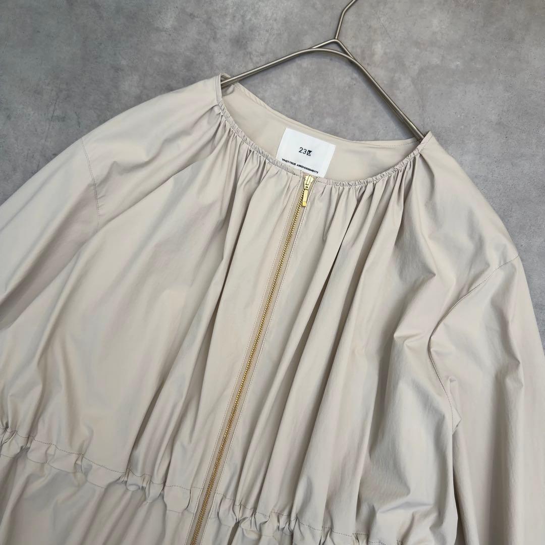 25SS【23区】撥水加工ナイロン2WAYストレッチロングアウター 44 13号