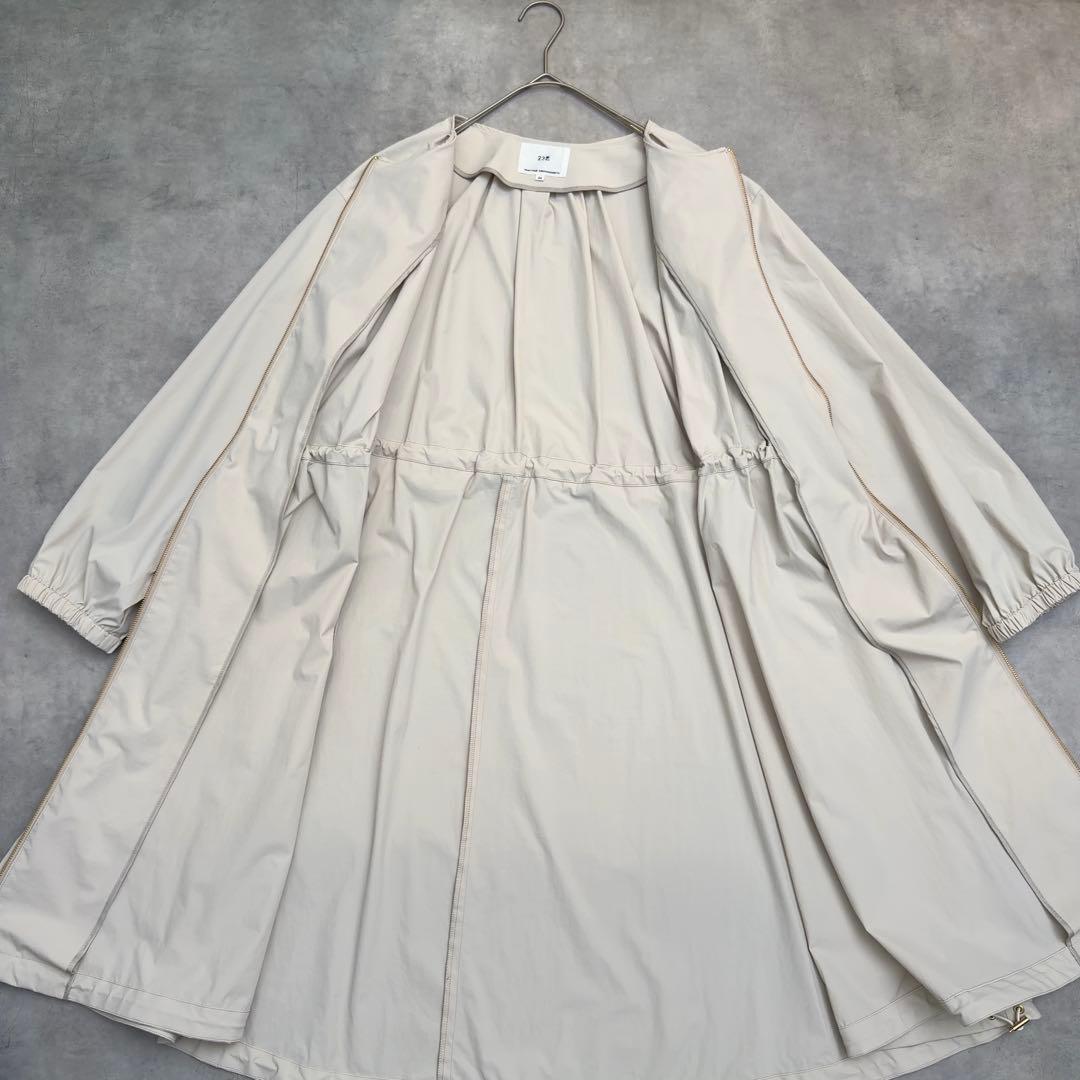 25SS【23区】撥水加工ナイロン2WAYストレッチロングアウター 44 13号