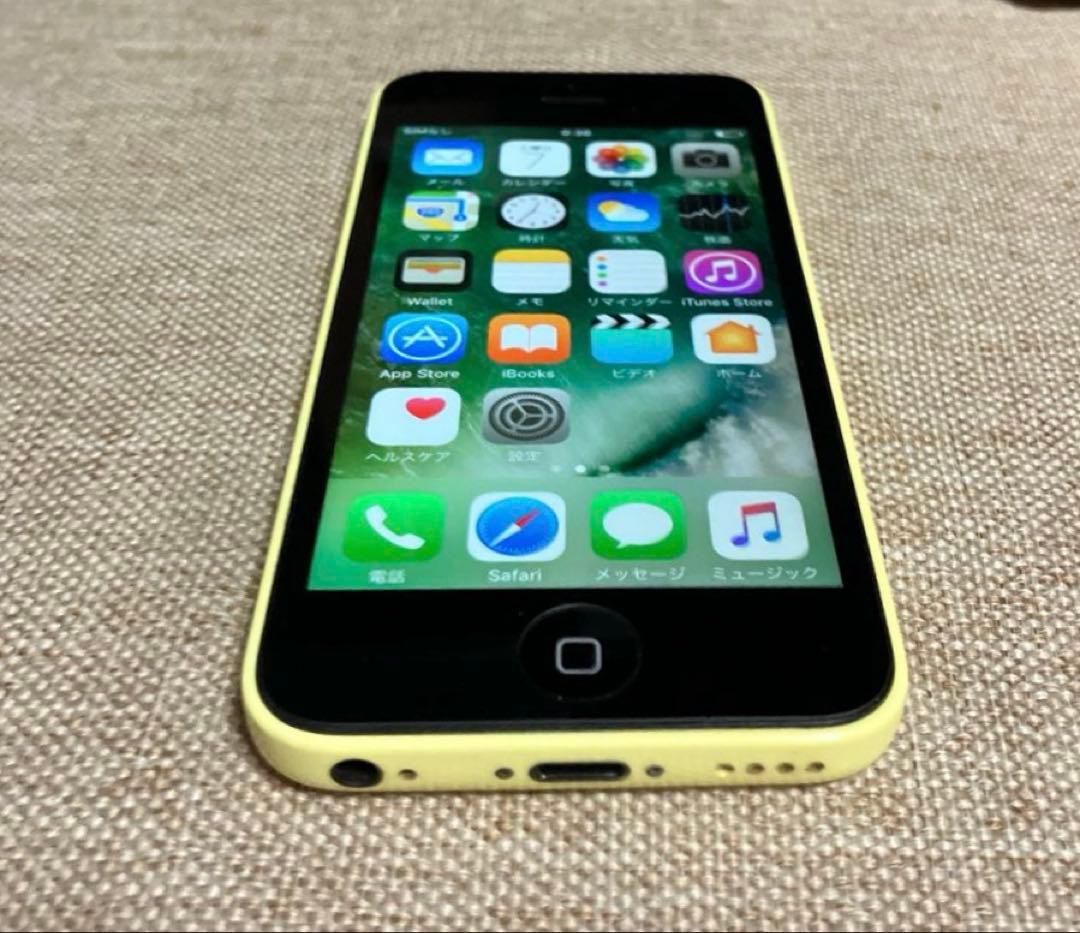 充放電１回 iPhone5c 16G イエロー 美品 バッテリー最大100%