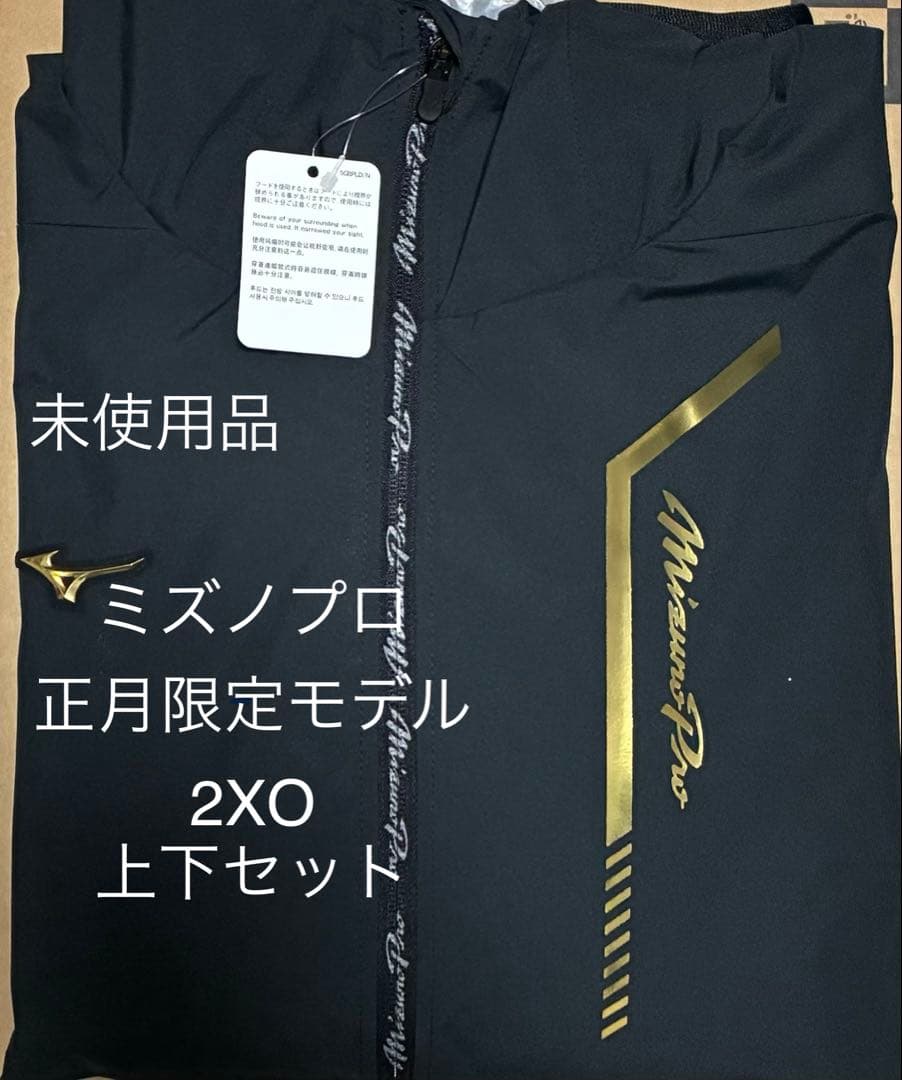 【極美品/2XO】ミズノプロ 正月限定 上下セット 黒×金 未使用 希少サイズ