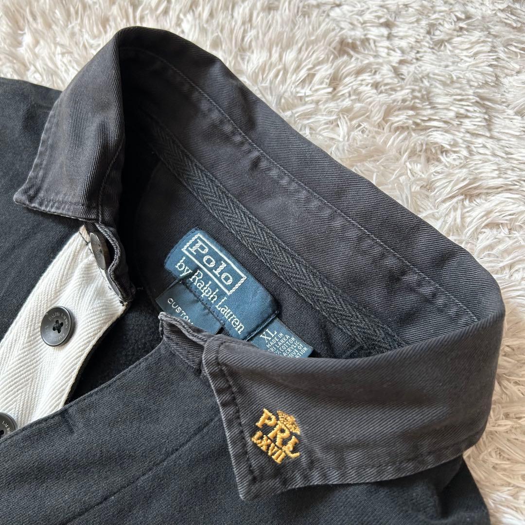ラルフローレン 90s L/S sweat polo XL black