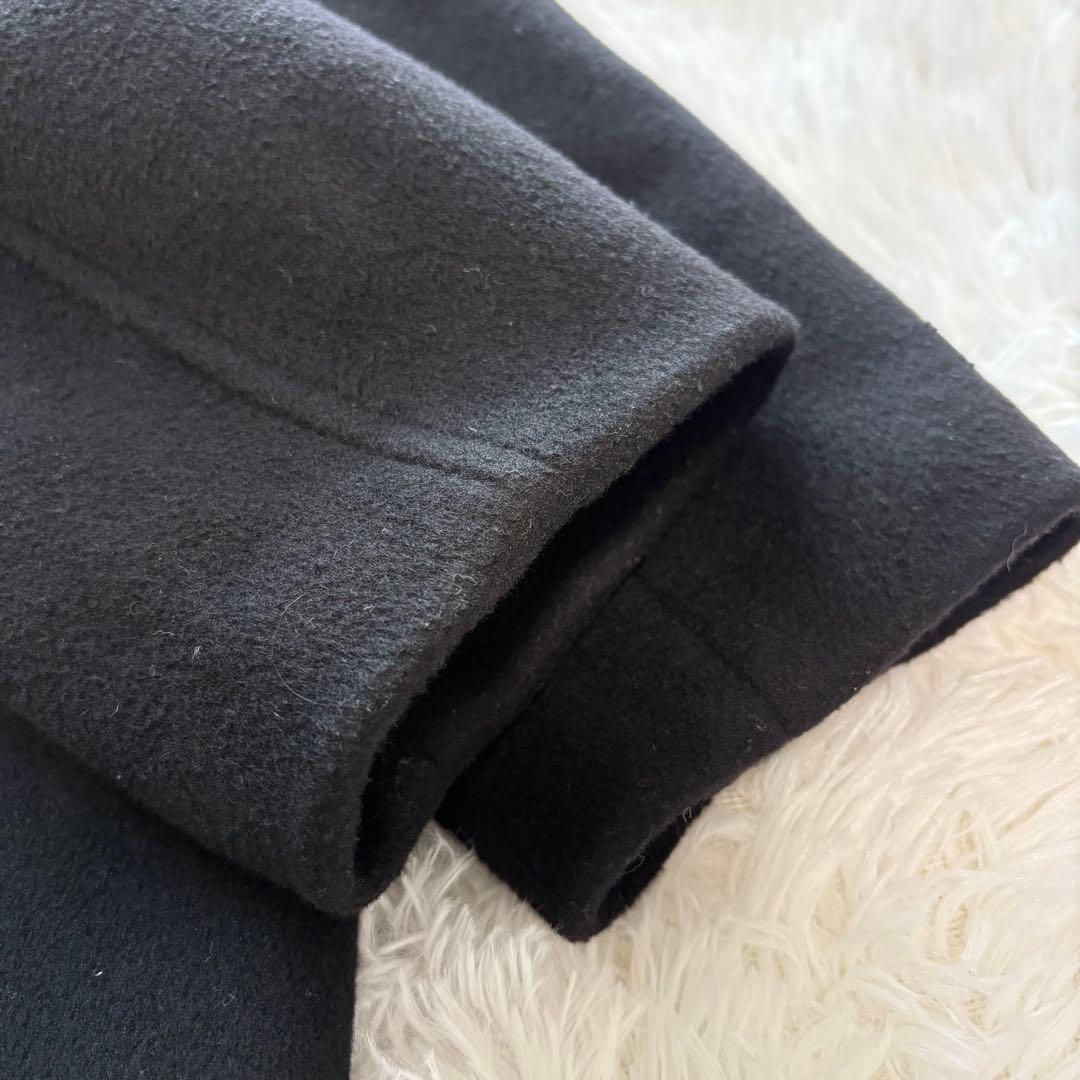 ジャーナルスタンダードレリューム◆スーパーファインビーバークルーネックコート 黒