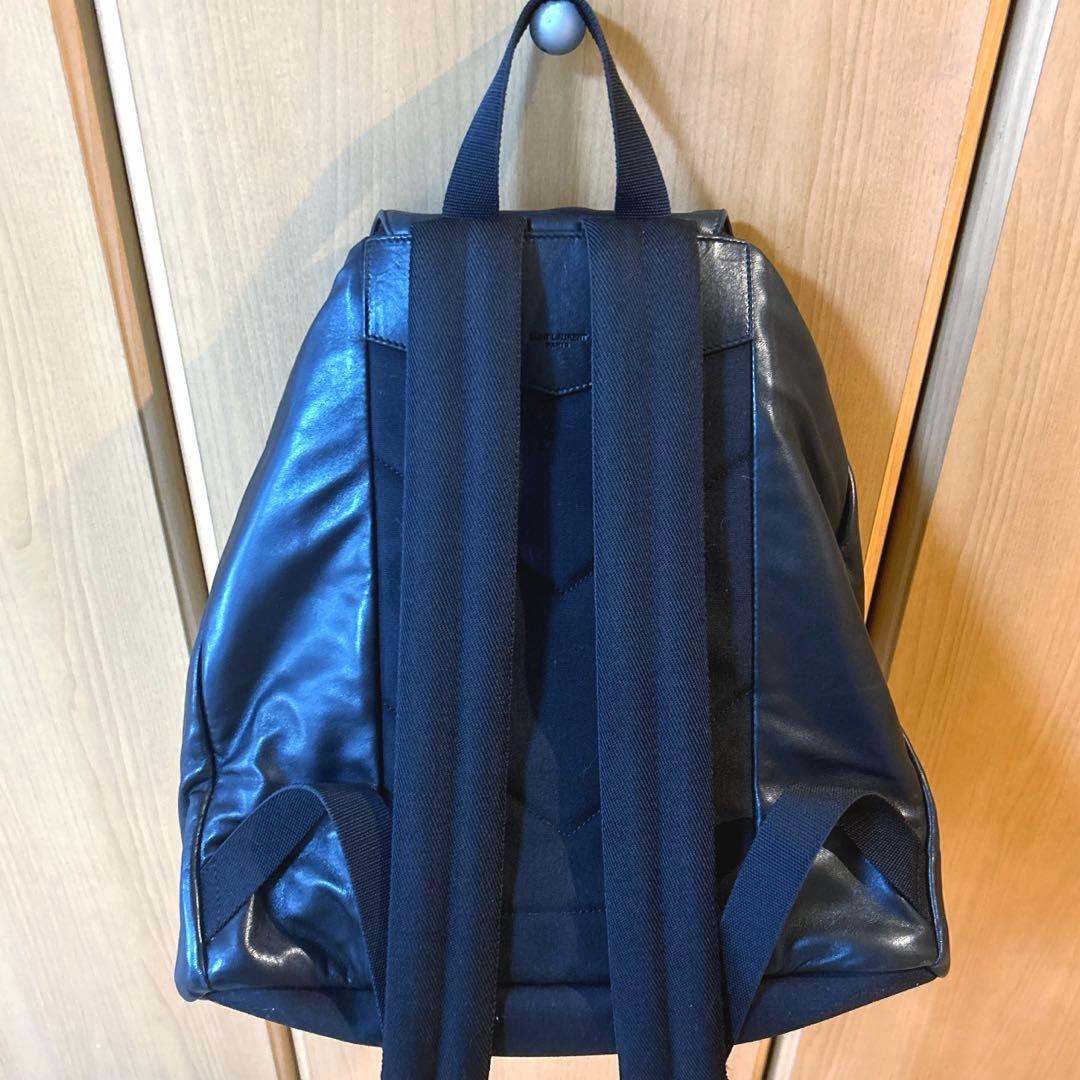 未使用★サンローランSAINT LAURENT ブラック レザー リュックサック