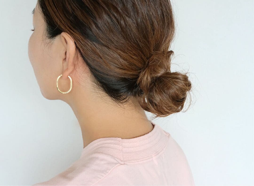 保証書付き　RAPA K18 YG アノルス ラージ フープピアス