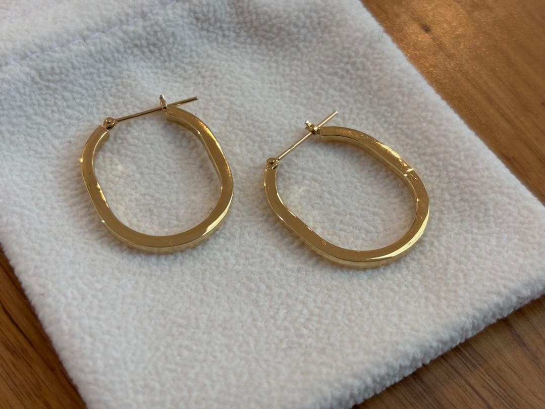 保証書付き　RAPA K18 YG アノルス ラージ フープピアス