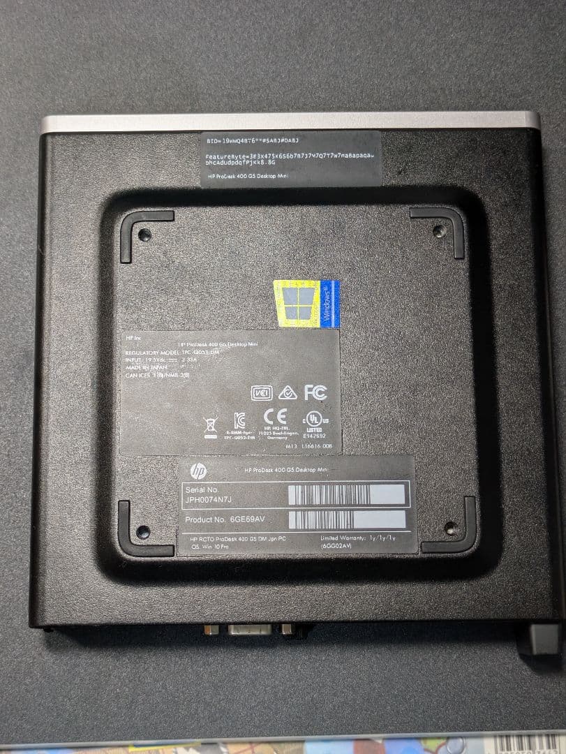 ミニPC HP ProDesk 400 G5 Core i5 9500T 16/256GB