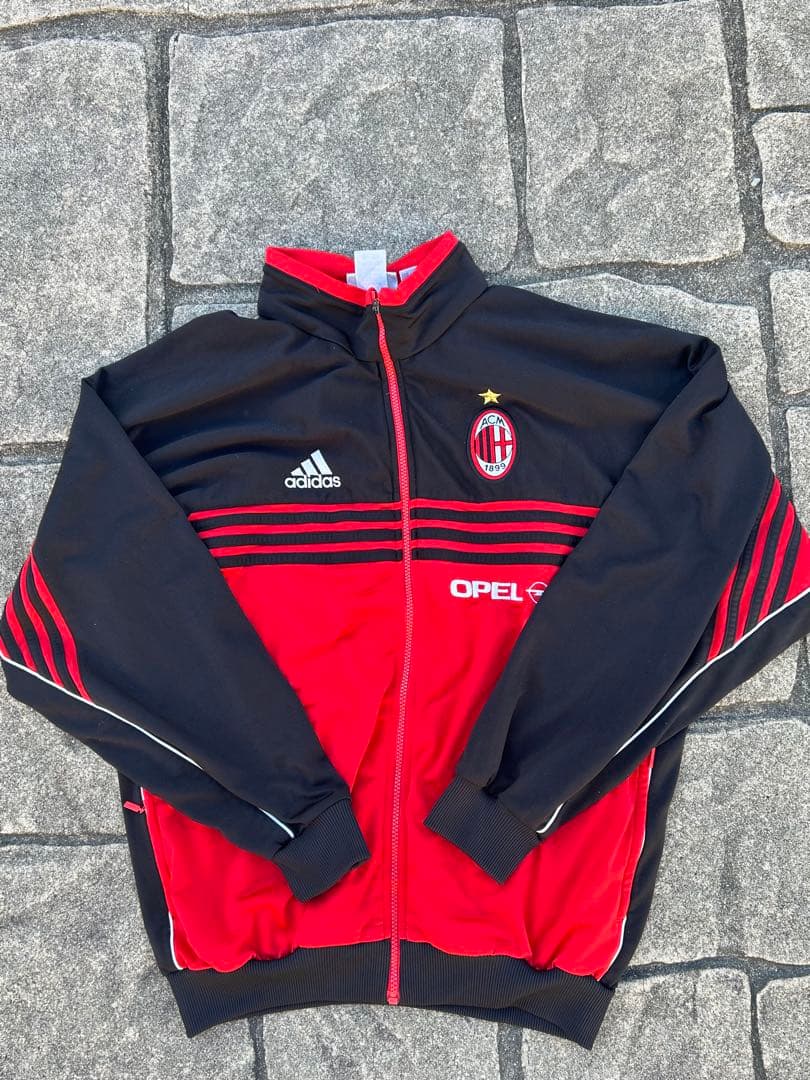 【90’s】ACミラン adidas ジャージ 赤黒　トラックジャケット