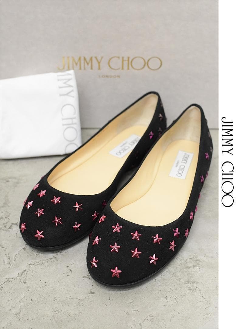HGDX226/美品 JIMMY CHOO フラットシューズ スタッズ 35