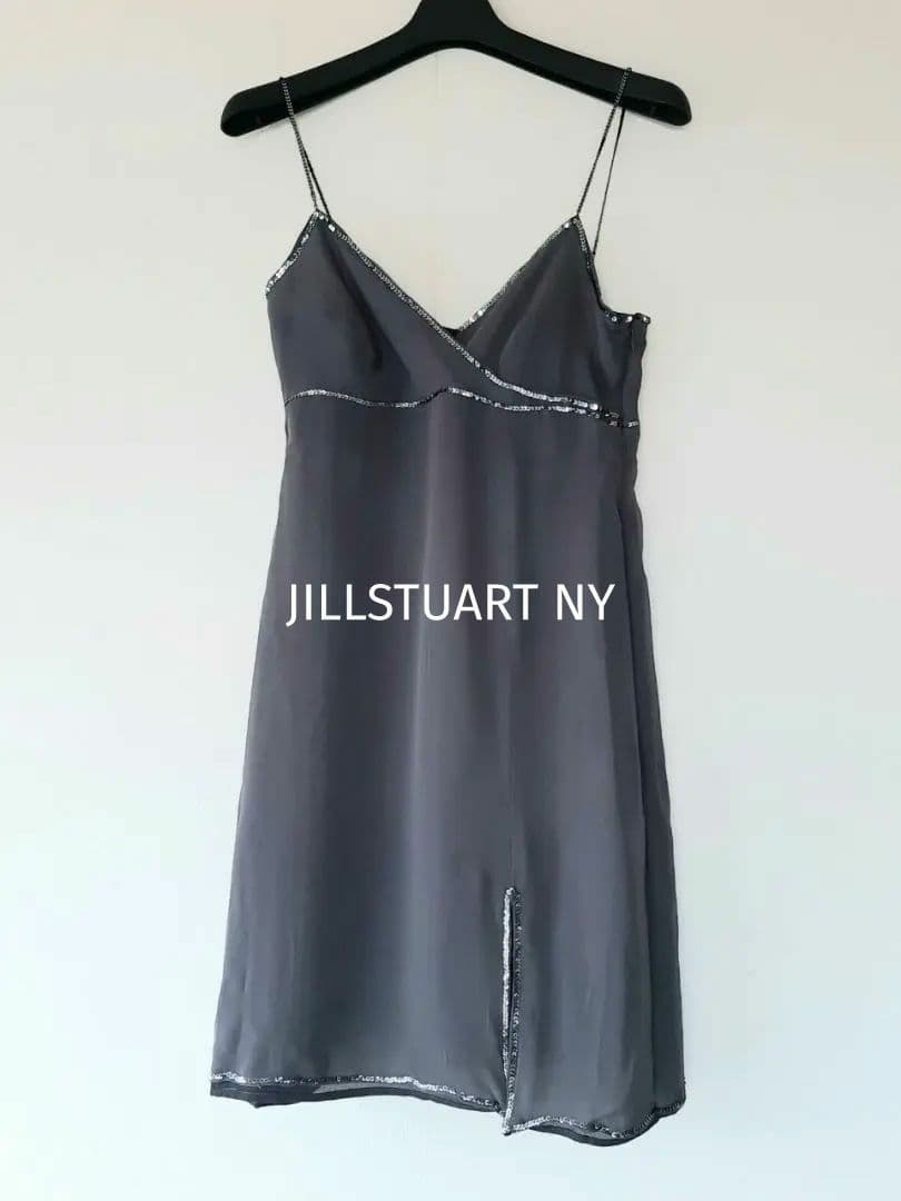 JILLSTUART NY　シルク100% スパンコールスリップドレス