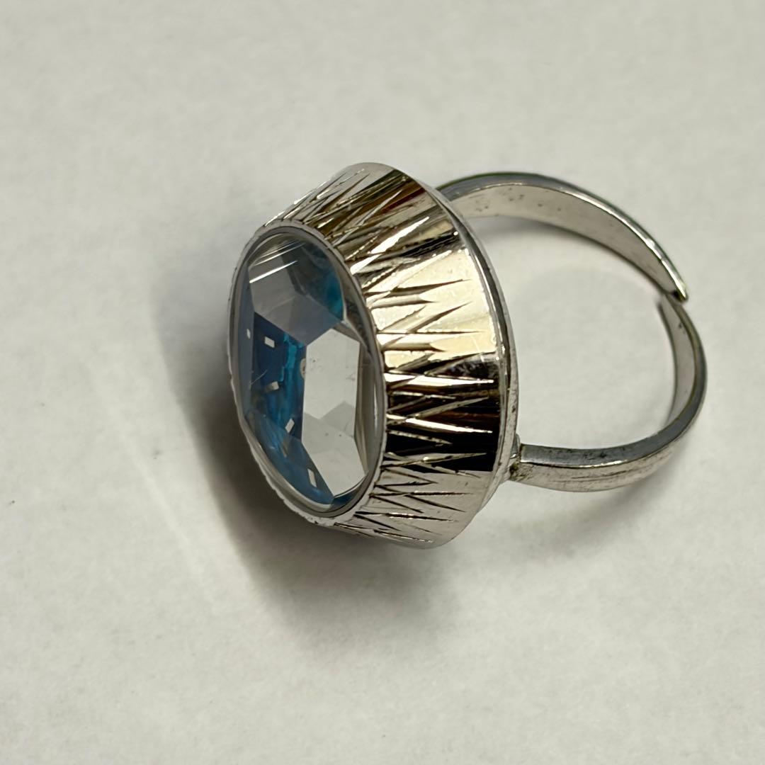 稼働 ヴィンテージ シチズン 青文字盤 カットガラス 手巻き リングウォッチ