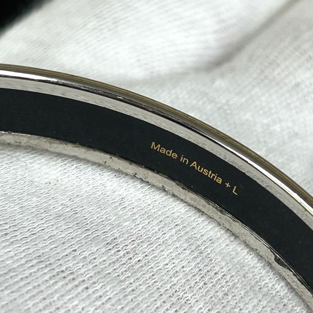 エルメス　バングル　エマイユ　白色系×シルバー色系　ブレスレット　馬車モチーフ