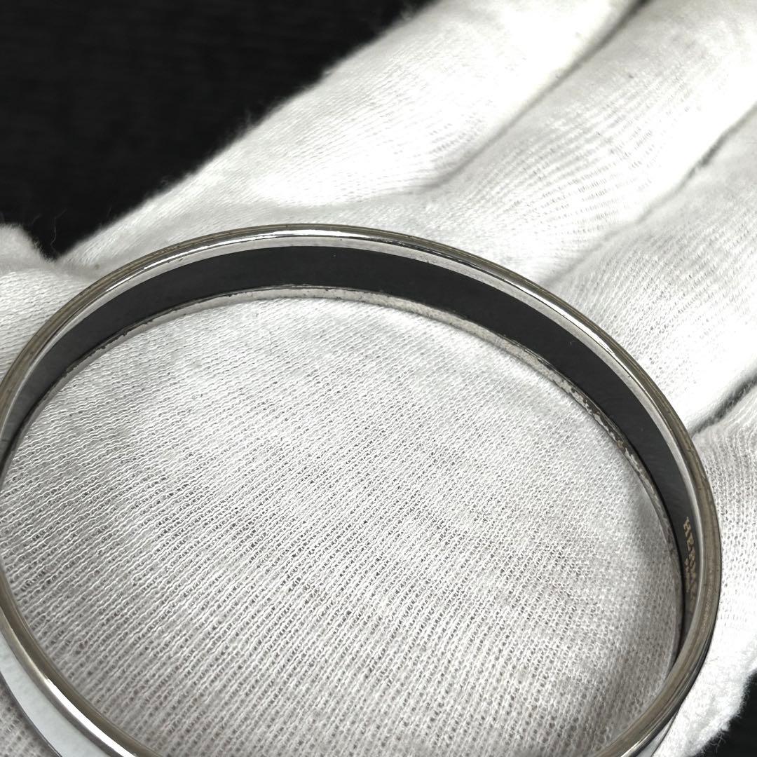 エルメス　バングル　エマイユ　白色系×シルバー色系　ブレスレット　馬車モチーフ