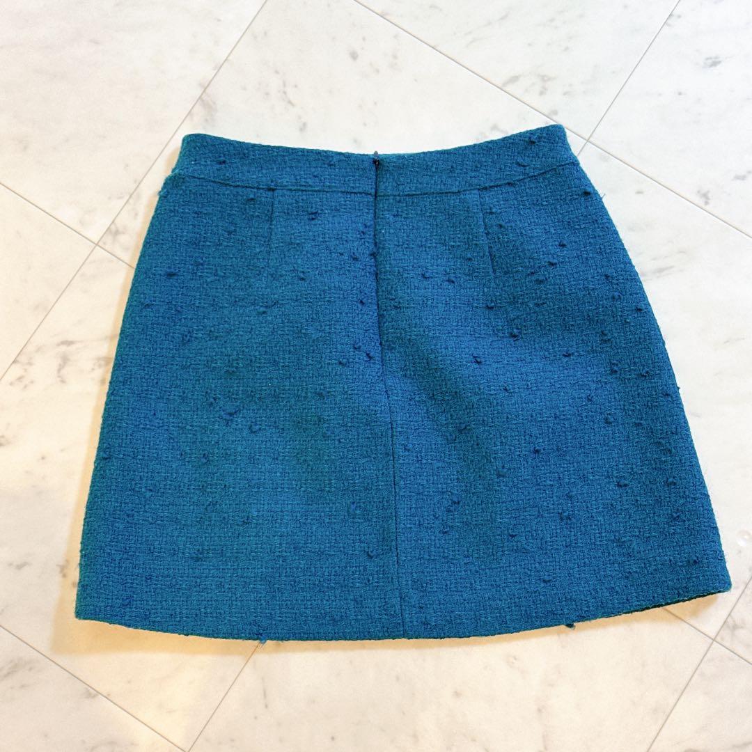 シェリエ　sheller ツイードボタン ミニスカート ツイード