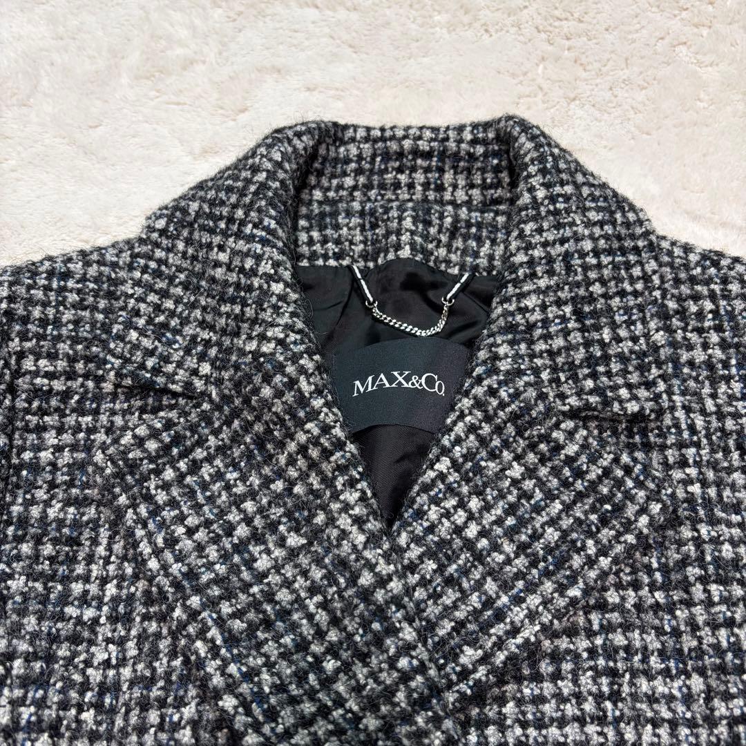 【極美品】MAX&Co. ツイード ロングコート ベルト付き XLサイズ 42