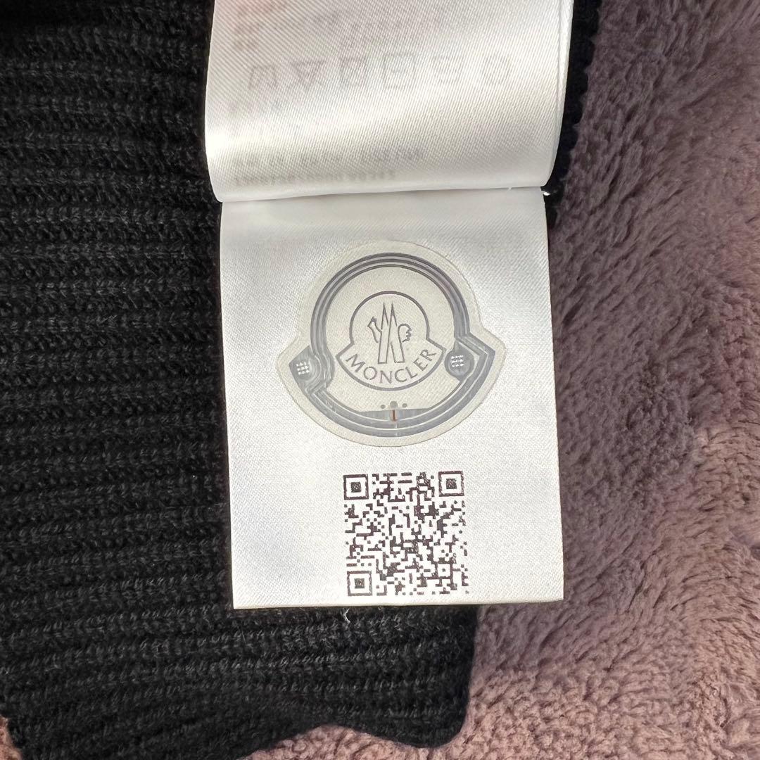 MONCLER ブラック ニット帽 ビーニー サイズ UNI