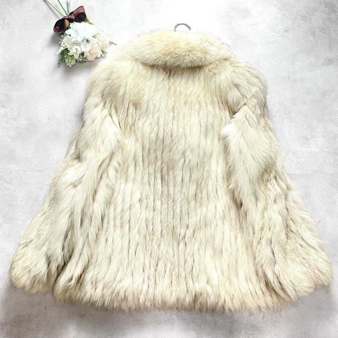 大きいサイズ✨サガフォックス ファーコート ホワイト系 シルバー 13号 XL