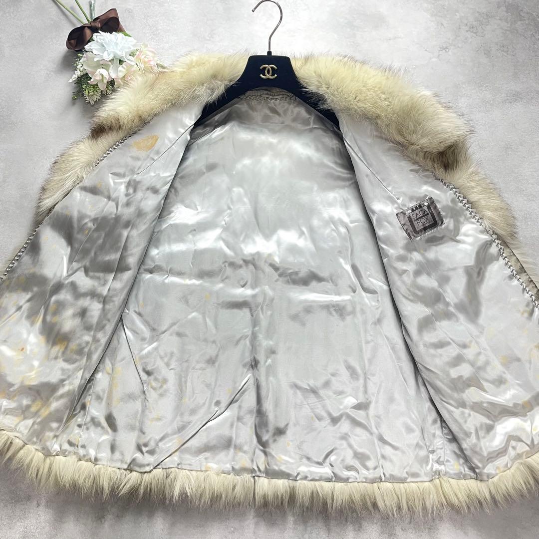 大きいサイズ✨サガフォックス ファーコート ホワイト系 シルバー 13号 XL