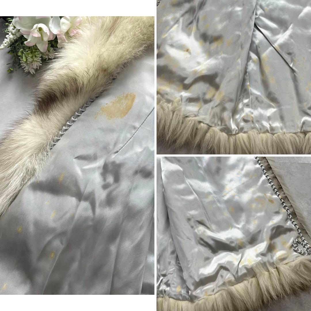 大きいサイズ✨サガフォックス ファーコート ホワイト系 シルバー 13号 XL