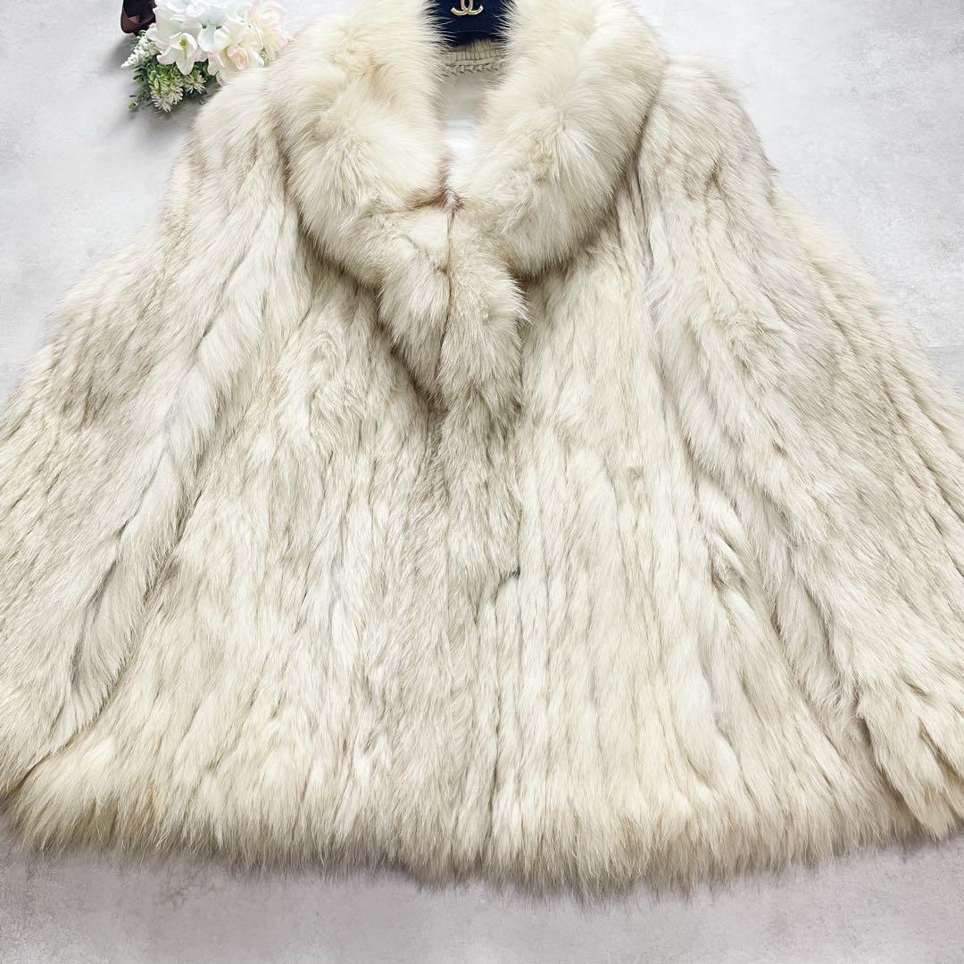 大きいサイズ✨サガフォックス ファーコート ホワイト系 シルバー 13号 XL