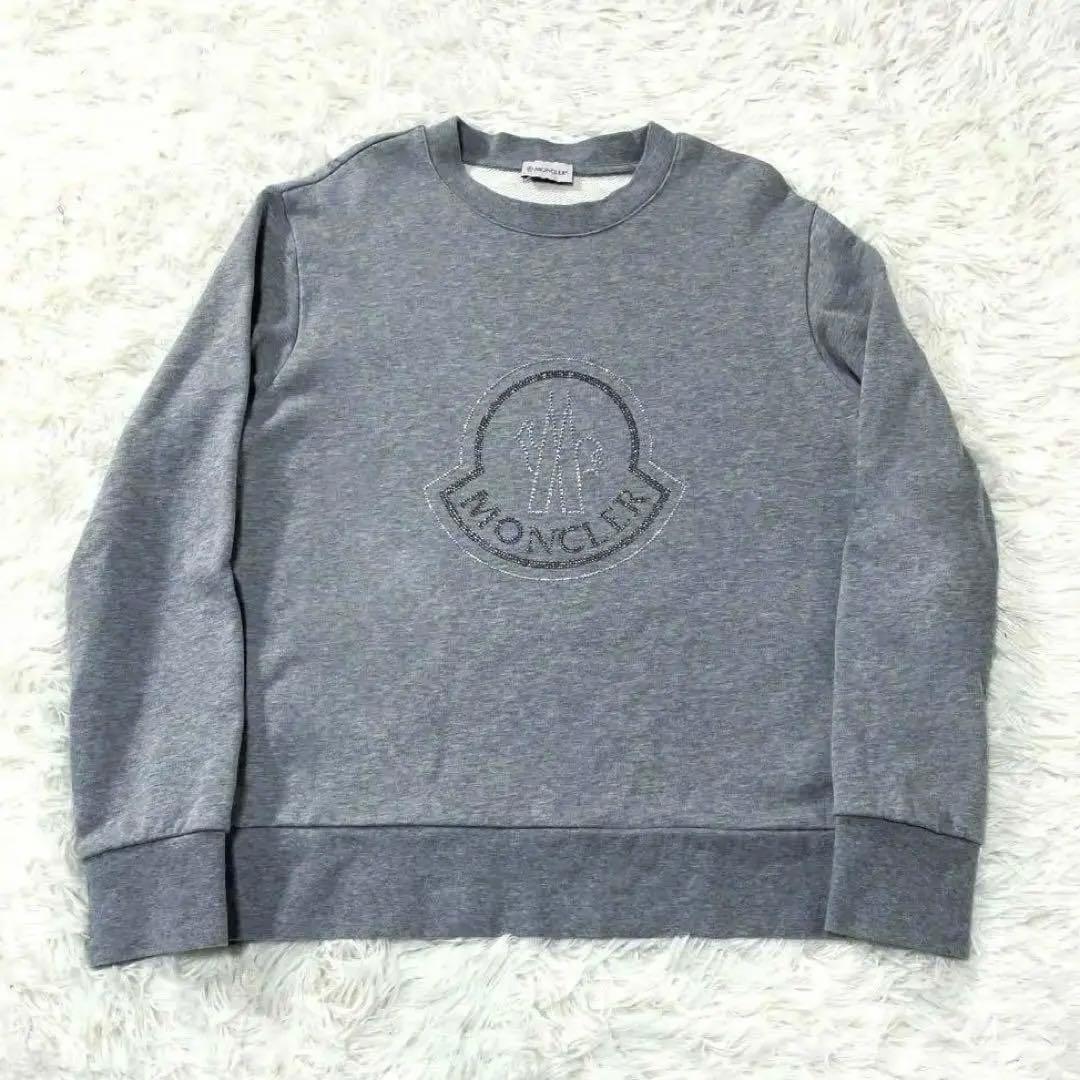 MONCLER モンクレール ロゴ トレーナー S ラインストーン グレー