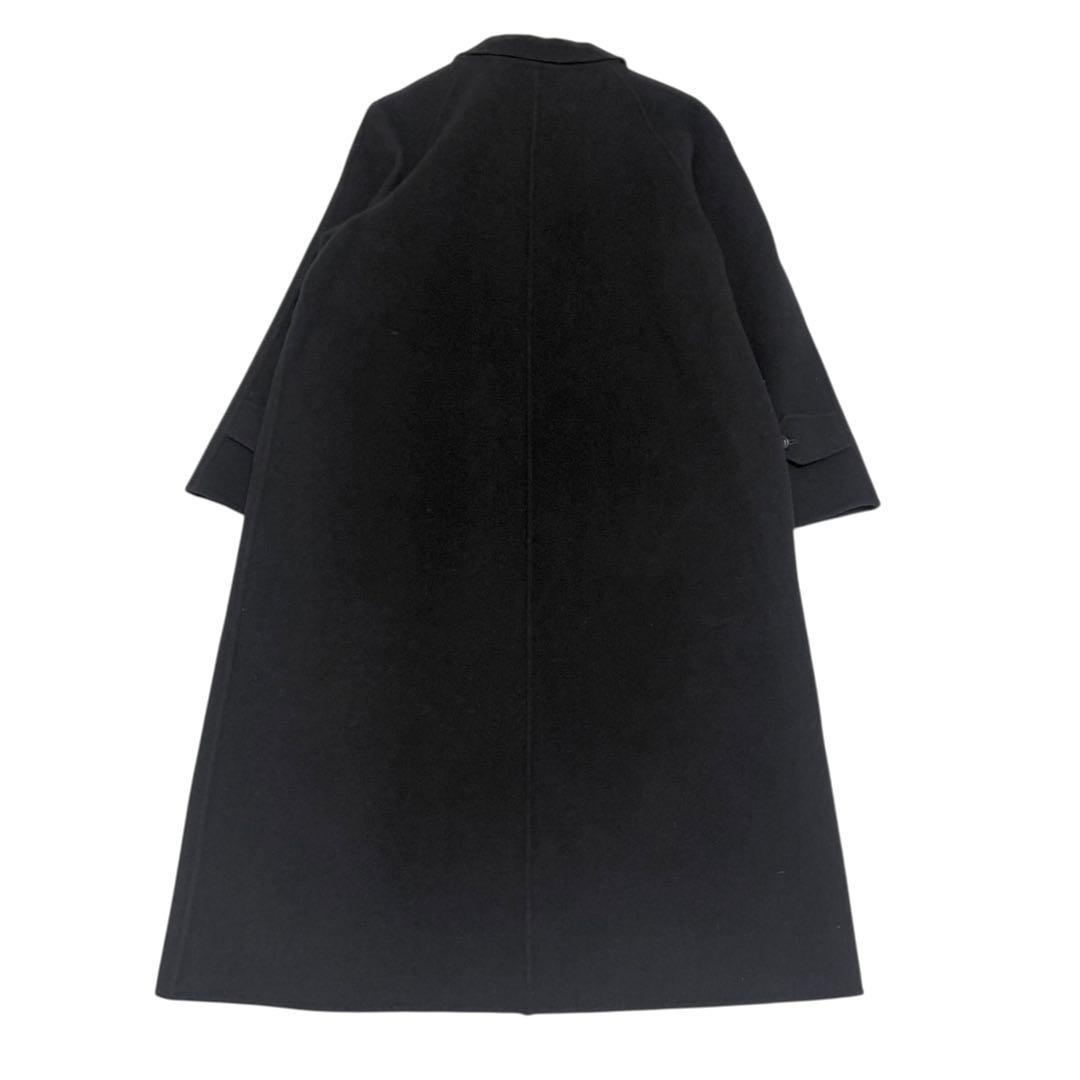 美品　バーバリーズ　シャドーチェック　カシミヤ ウールロングコート ブラック 黒