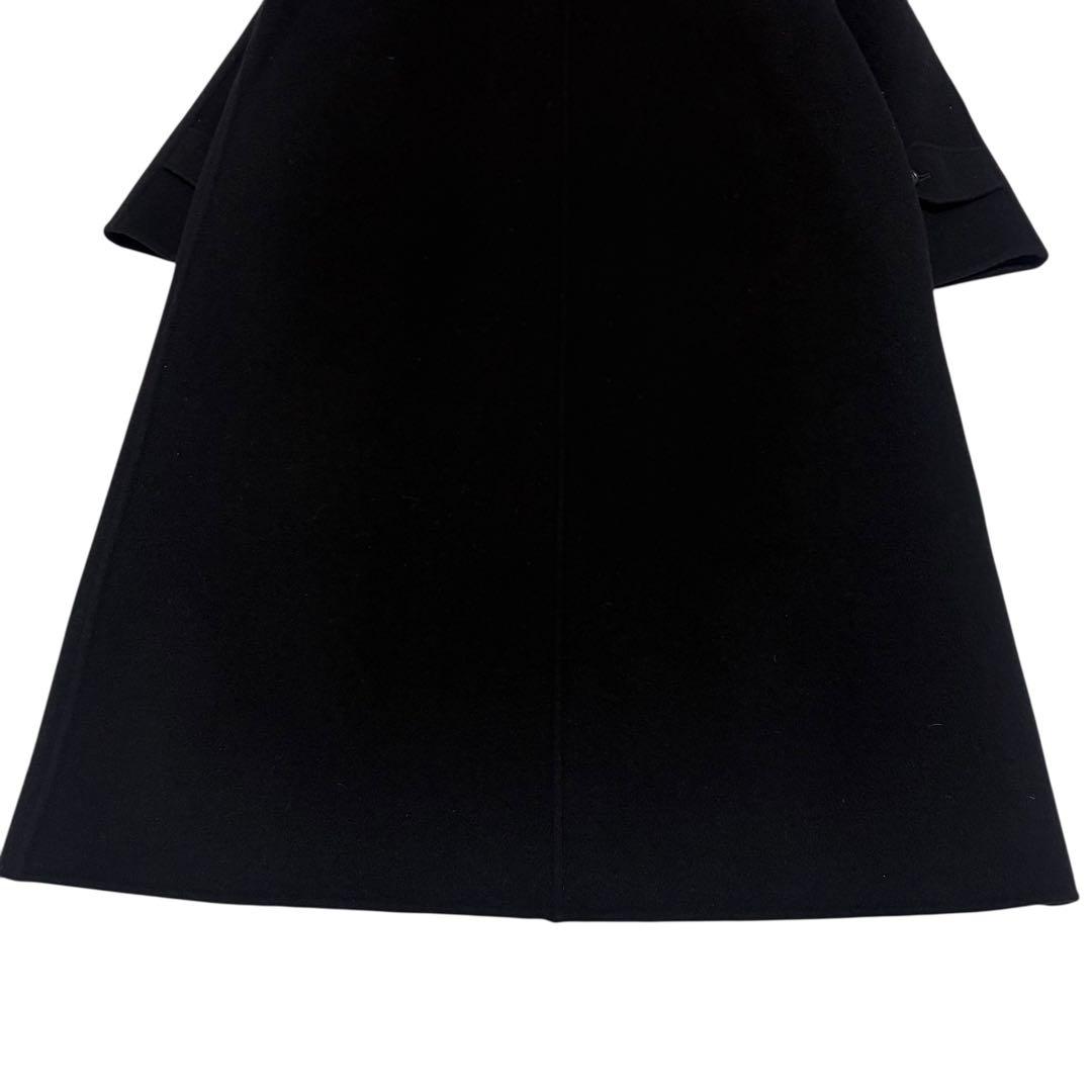 美品　バーバリーズ　シャドーチェック　カシミヤ ウールロングコート ブラック 黒