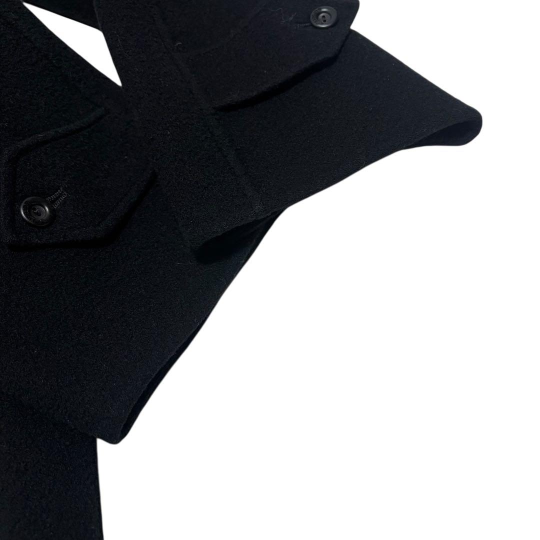 美品　バーバリーズ　シャドーチェック　カシミヤ ウールロングコート ブラック 黒