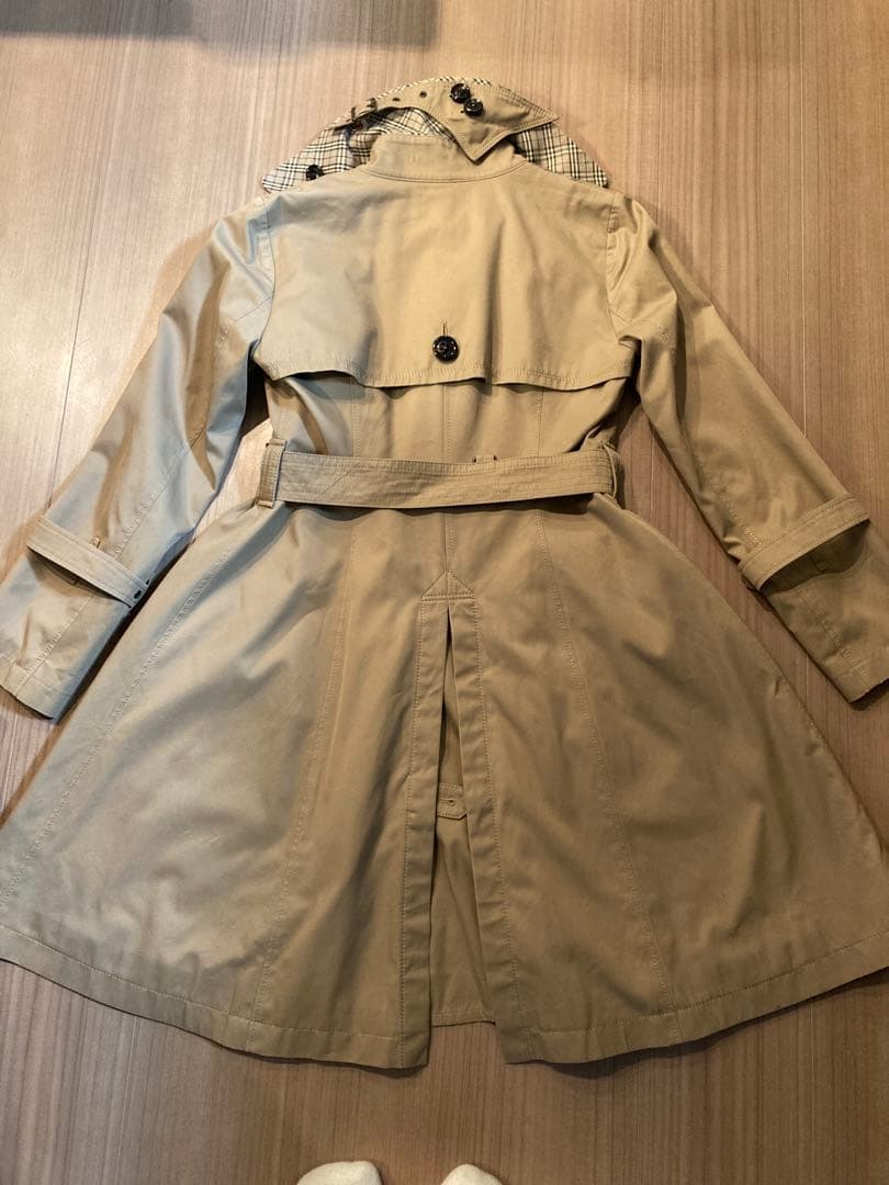 バーバリーブルーレーベル トレンチコート ノバチェック ベルトライナー付