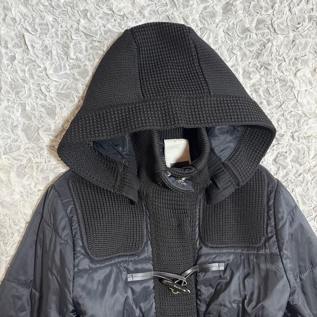 美品　バーク　サーモア 中綿ジャケット ニット切替　フード　洗える　イタリア製