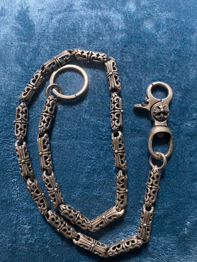 シルバー彫刻ウォレットチェーン