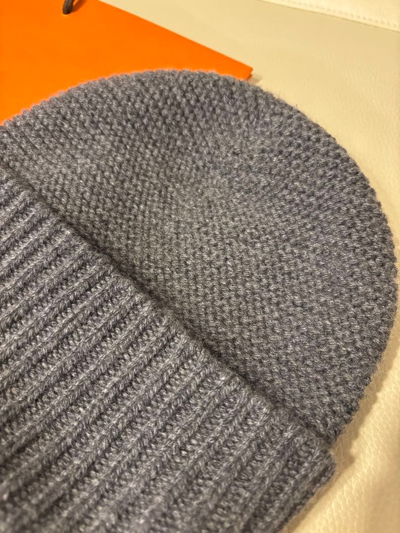 売り切り価格❗️早い者勝ち！エルメス♡カシミア ニット帽♡グレー♡S♡美品