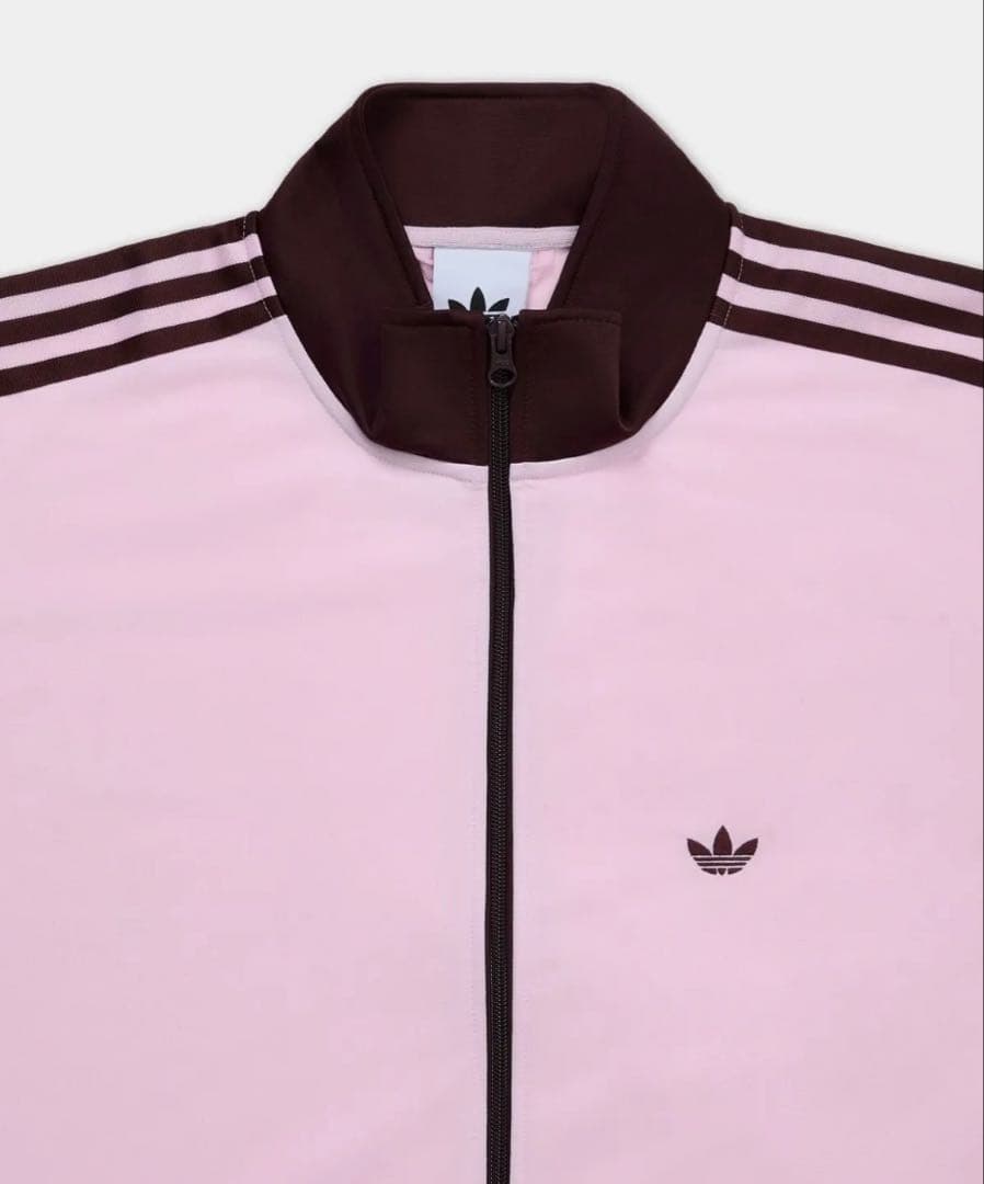 adidas ピンク 茶色 ストライプジャージ 韓国