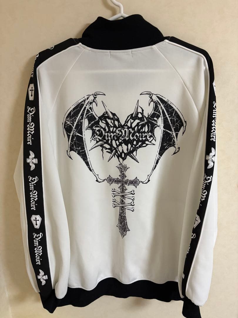 DimMoire ロゴプリントジャージトップス 白