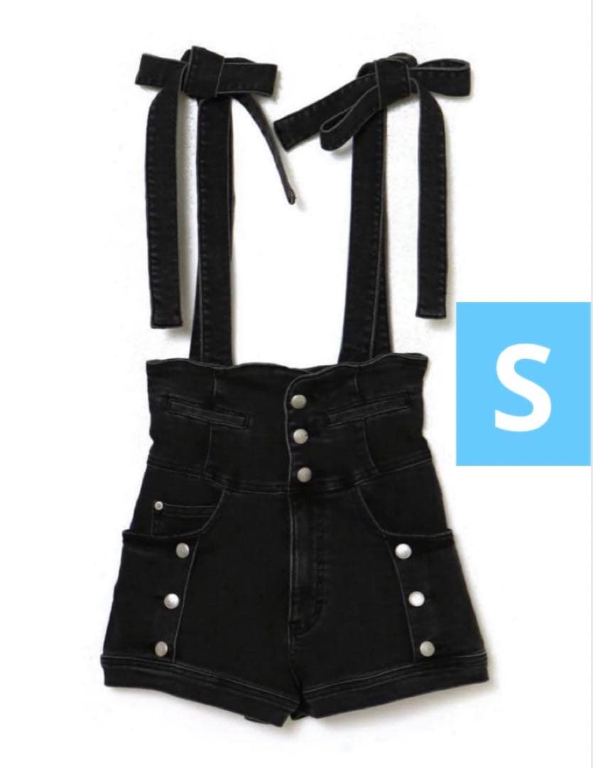 andmary ribbon denim allinone Sサイズ