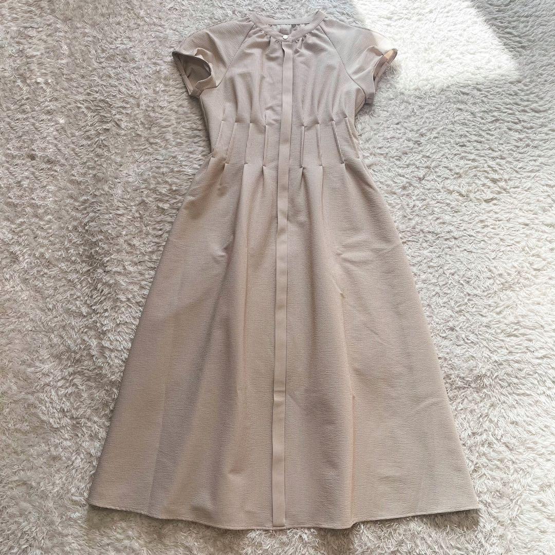 2024 ANAYI サッカーストレッチパフ袖 ワンピース　34