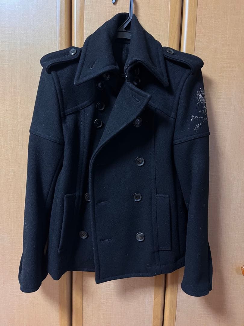 ロエン　Roen ウールピーコート スカル ブラック　美品