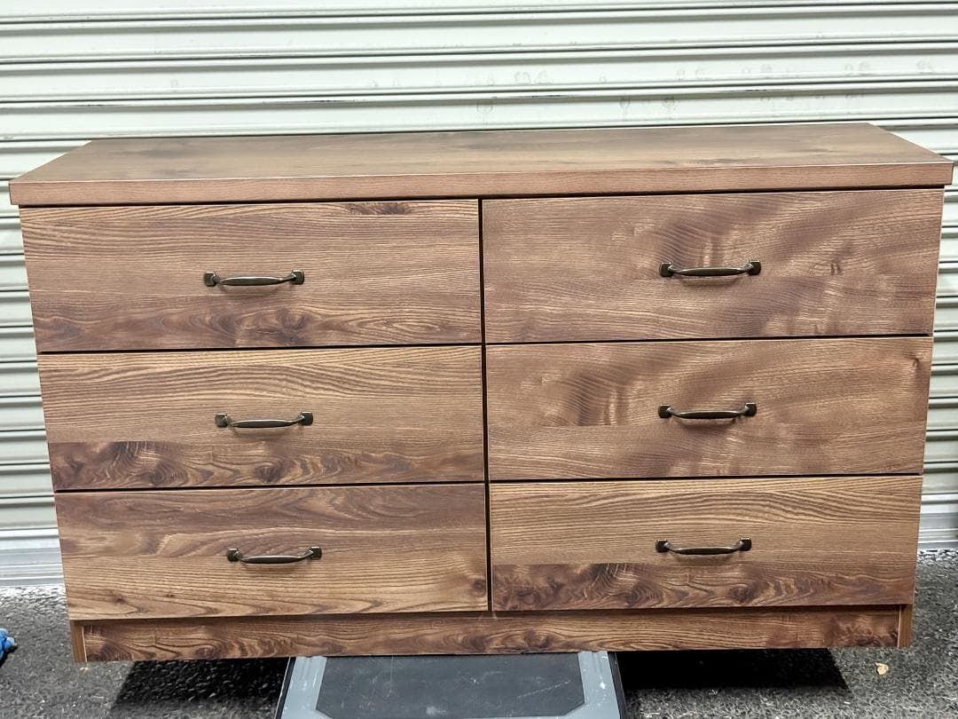 LOWYA ローチェスト 6段 幅121.5cm 木目調 中古美品