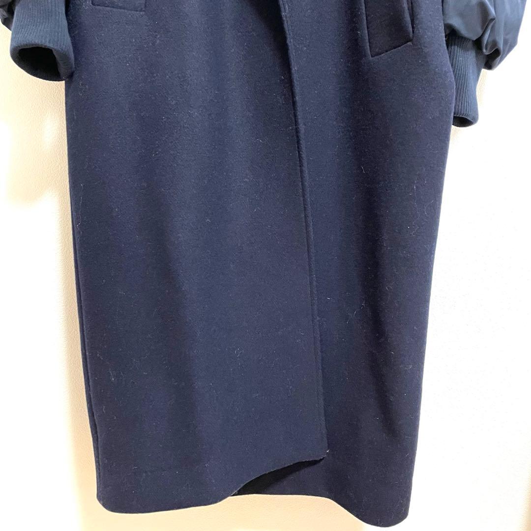 【美品】ZARA マッチングボンバーコート　ネイビー　M