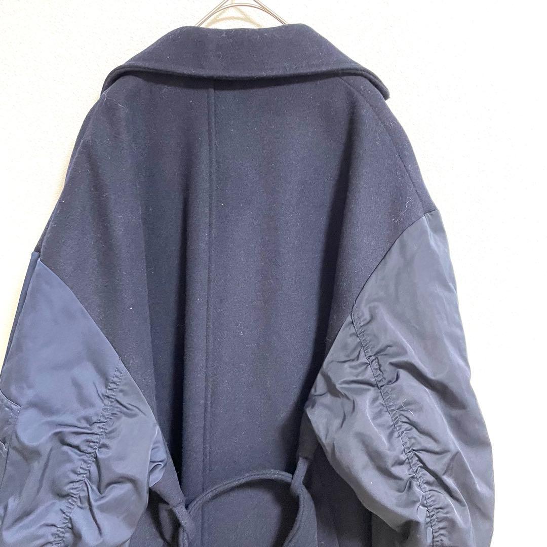 【美品】ZARA マッチングボンバーコート　ネイビー　M