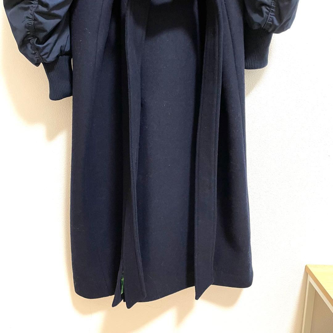 【美品】ZARA マッチングボンバーコート　ネイビー　M