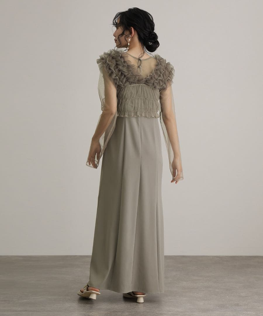 人気　アトロ　袖あり&ミモレ丈3点セット　オケージョンドレス　パーティードレス