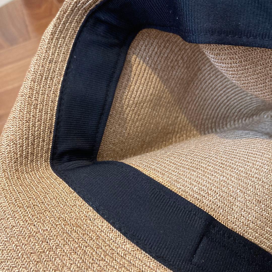 Athena New York 麦わら帽子 ベージュ/黒レース