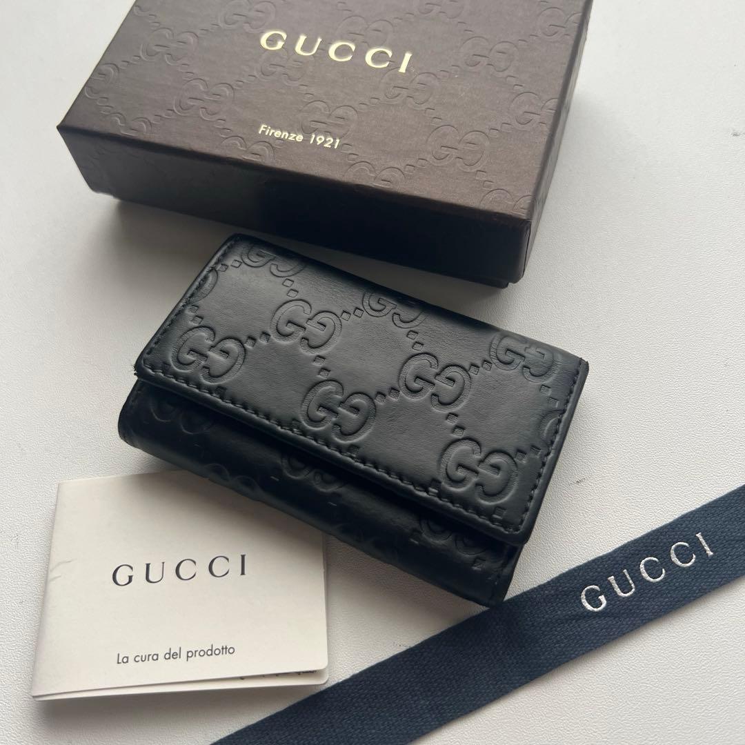 366 美品 GUCCI グッチ シマ キーケース