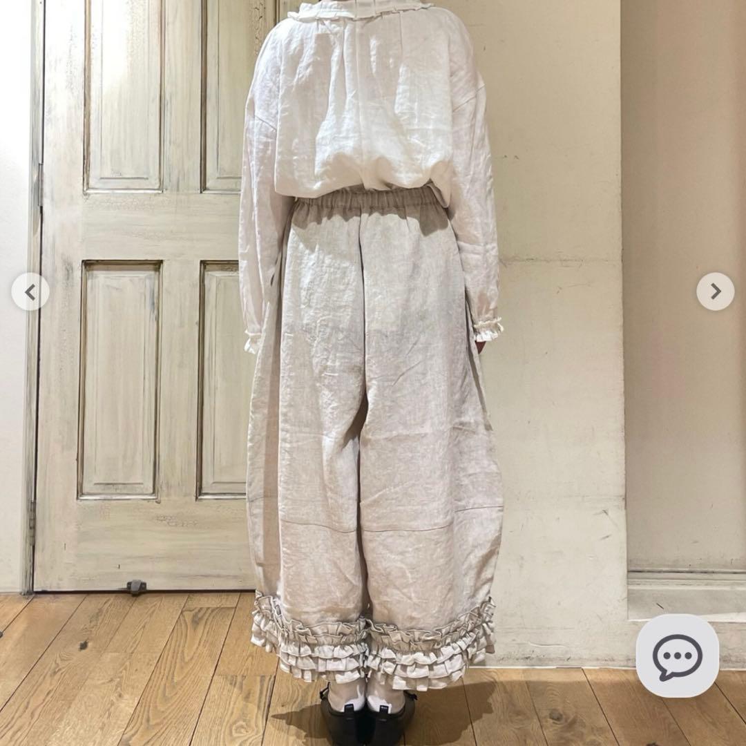サマンサモスモス 立川限定 リネン裾フリルコクーンパンツ