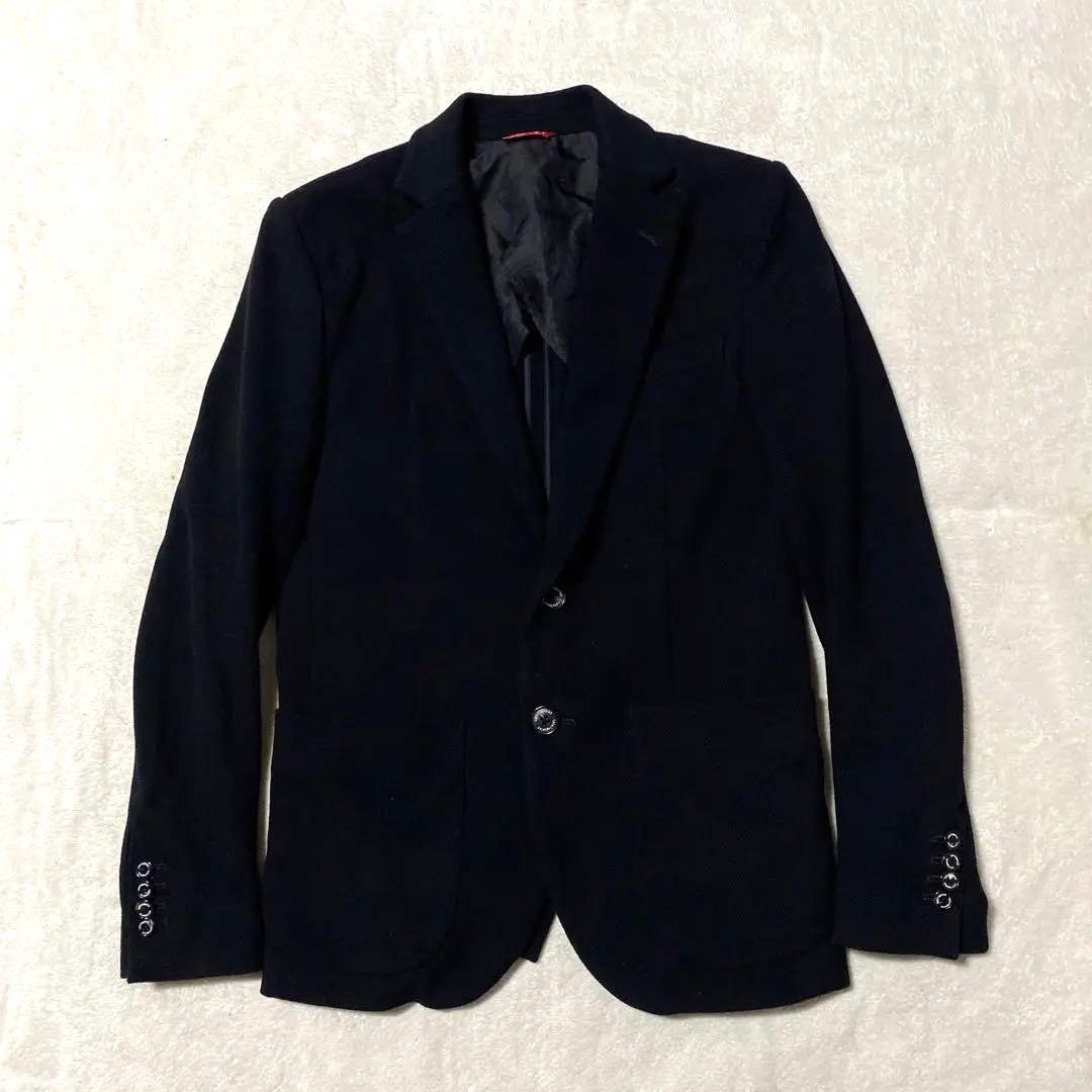 1PIU1UGUALE3 テーラードジャケット シングル チェック柄 黒