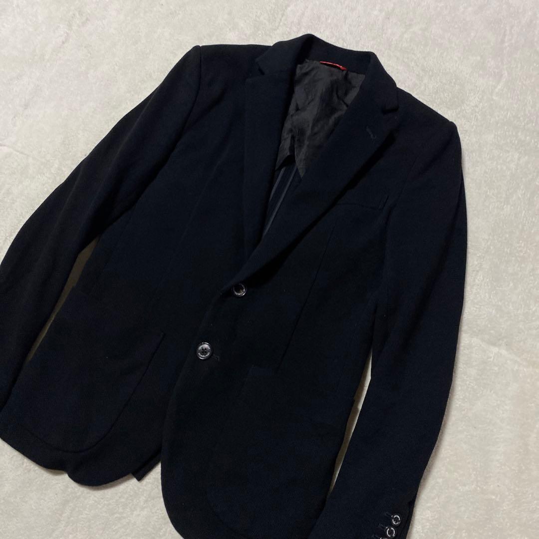 1PIU1UGUALE3 テーラードジャケット シングル チェック柄 黒