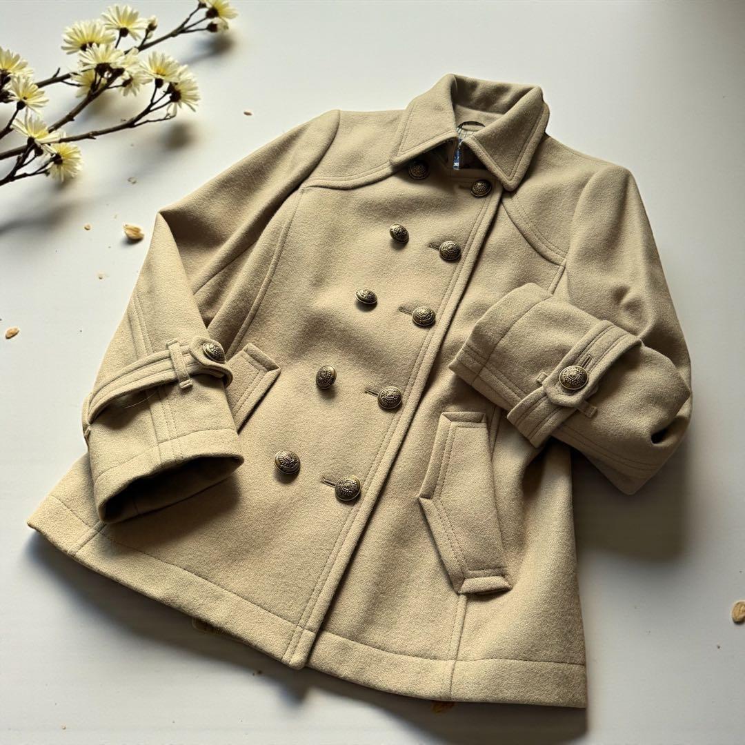 美品✨バーバリーブルーレーベル ウールPコート ベージュ 通勤 秋冬